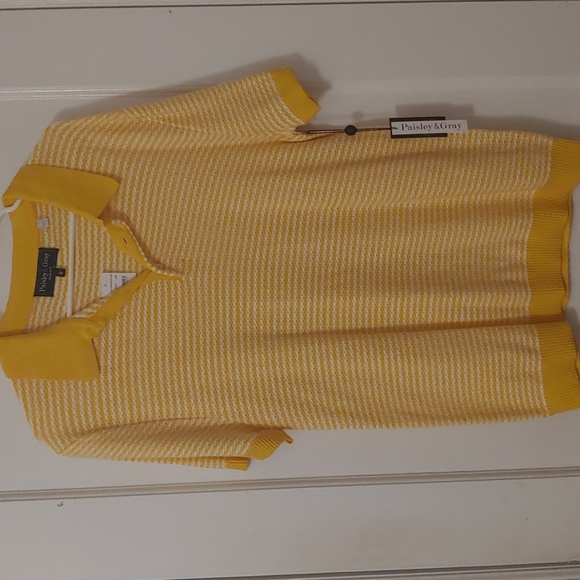 paisley & gray Other - Paisley & Gray yellow white collar shirt large mens